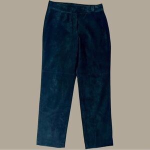 Liz Claiborne Vintage Black 100% Genuine Suede Trousers Size 10